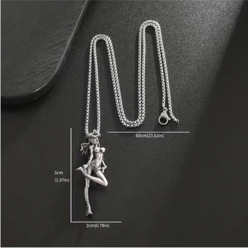 Retro Sexy CowGirl Necklace Japanese Animated Pirate Rock Rodeo Western